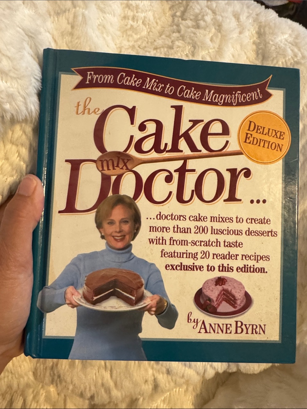 The Cake Doctor Deluxe Edition Cookbook by Anne Byrn - Teal & Cream Cover